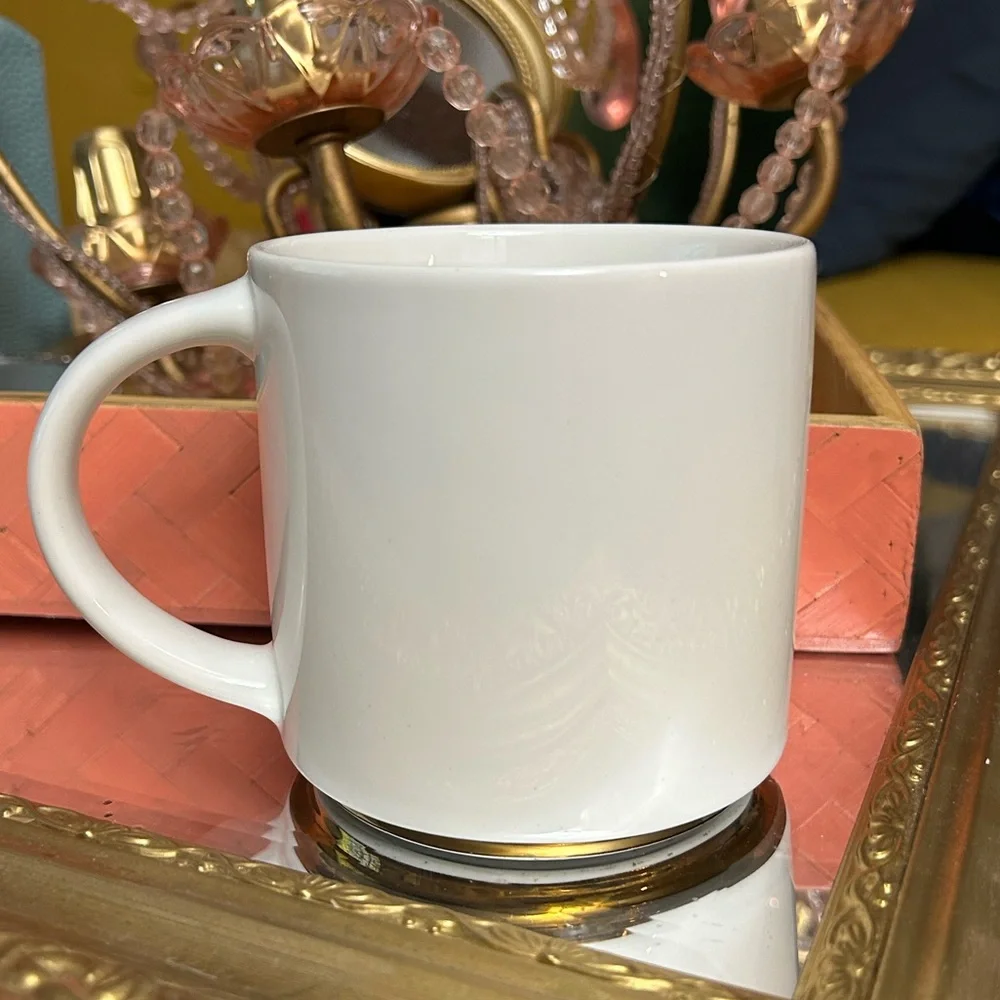 William Sonoma Gold Monogram Porcelain 15 Oz. Mug Letter “M” Discontinued